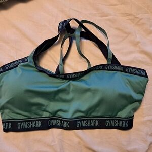 Gymshark Green Sports Bra with Black Logo Band